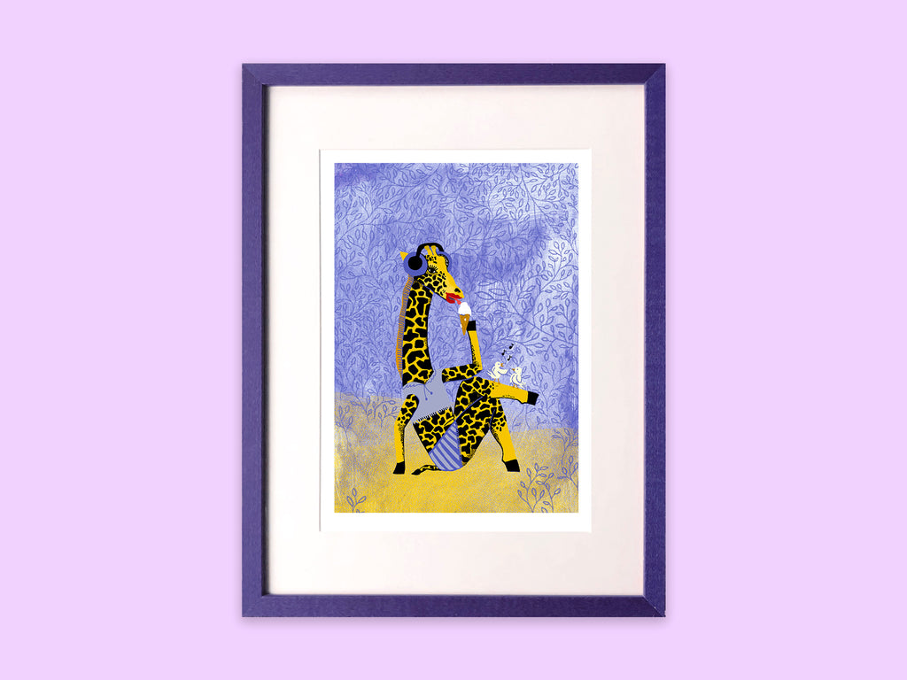 framed art print Giraffe and Her Stuff